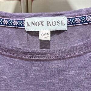 Knox Rose Lavender Top XXL flowy with beautiful arm and shoulder lace details